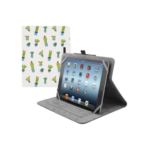 ?TNB Etui Folio universel tablette 10 pouces - étui rotatif 360° - simili cuir - design cactus