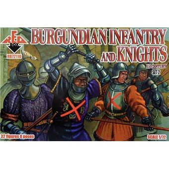 Burgundian Infantry A.knights,15th Centu Set 2- 1:72e - Red Box - 1