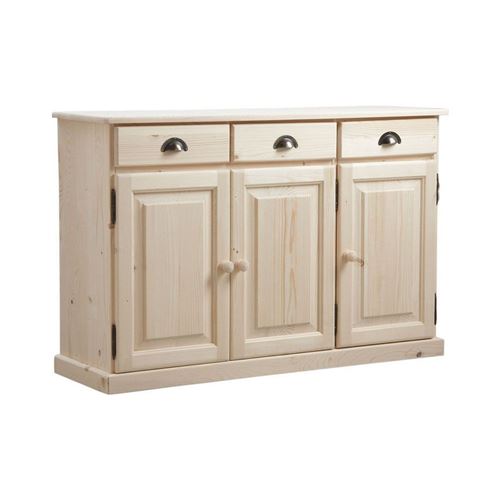 Aubry Gaspard - Buffet 3 portes 3 tiroirs en bois brut
