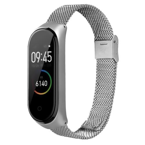 Générique Argent Bracelet De Montre Compatible Avec Xiaomi Mi Band 4, Acier Inoxydable