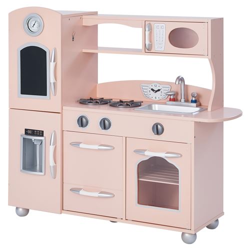 Teamson jeu de cuisine enfant en bois dinette rose fille garçon TD-11414P