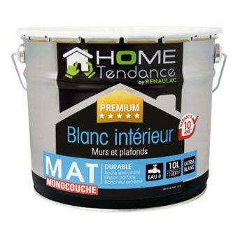 9 63 Sur Peinture Monocouche Murale 10l Blanc Mat Lessivable