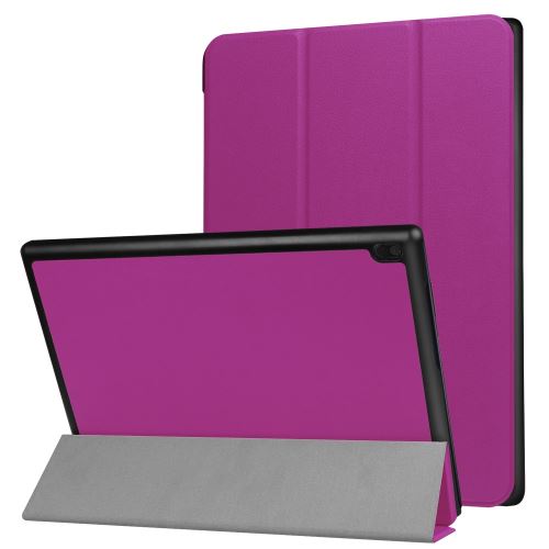 Etui en PU tablette rabattable en trois volets avec support pourpre pour votre Lenovo Tab 4 10