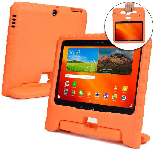 Cooper Dynamo [Coque Robuste Protection Enfant] pour Samsung Tab 4 10.1, Tab 3 10.1 Housse Support Tablette Enfants, poignée, Protecteur (Orange)