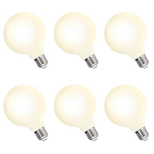 Grosse Lampe LED Edison Ampoule Globe G95 LED E27 6W 600Lm Blanc Chaud 3000K Éclairage Omnidirectionnel Remplace Ampoule Incandescente 60W Lot de 6 de Enuotek