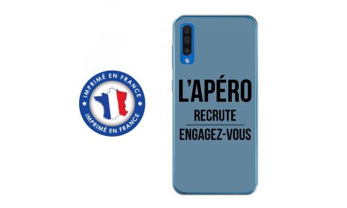 Coque souple pour Samsung Galaxy A50 avec impression Motifs l'apéro recrute bleu