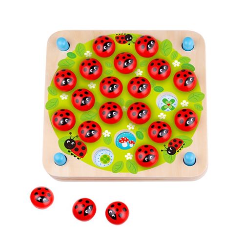 Tooky Toy jeu de mémoire coccinelle junior en bois 27 pièces