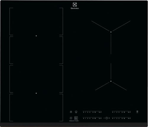 Electrolux EIV654 - Table de cuisson à induction - 4 plaques de cuisson - Niche - largeur : 56 cm - profondeur : 49 cm - noir - avec avant biseauté