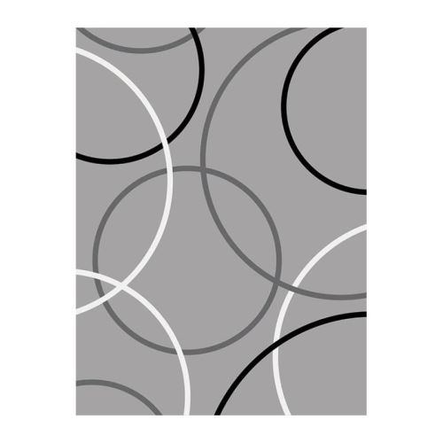 LEO Tapis de salon contemporain - 150x200 cm - Gris