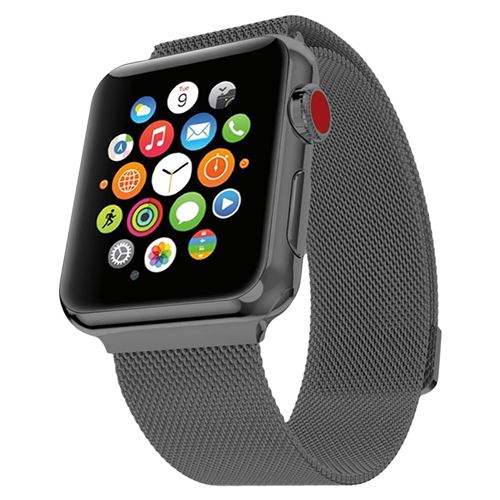 Bracelet Apple Watch 42 et 44 mm Acier inoxydable - Noir sidéral