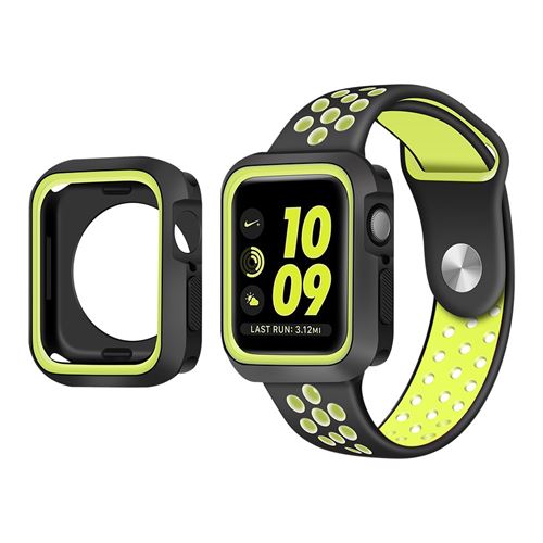Bumper en TPU bicolore souple noir/vert pour votre Apple Watch Series 4 44mm