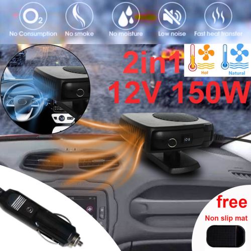 Chauffe-voiture Chauffage Ventilateur 12V 150W Sèche-glace antibuée véhicule dégivrage pour