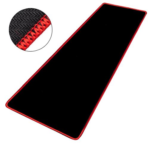 VSHOP® Tapis de souris Gaming XXL 580x300x4mm Grand Sous Main Bureau Tapis  souris Gamer (noir contour rouge)