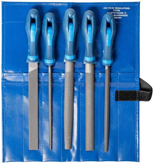 PFERD TOOLS 11800520 Werkstattfeilen-Set verschiedene Hiebe in PVC-Rolltasche Länge 200mm 1St.
