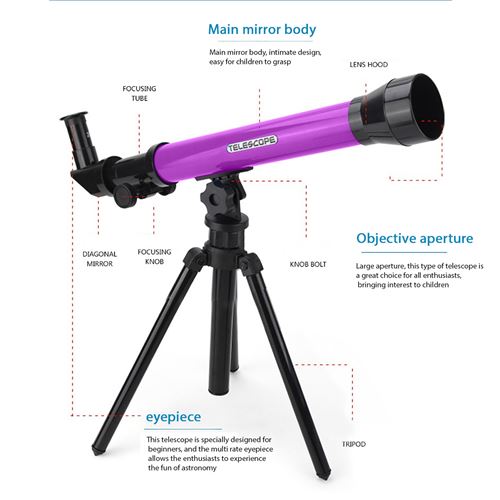 Télescope Astronomique Pour Enfants Toyrific Avec Trépied Robuste - Idéal Pour Débuter Et Observer Les Étoiles