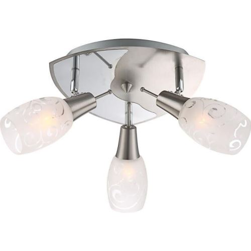 GLOBO LIGHTING Spot chrome nickel mat - Verre opal satiné -290 mm x 290 mm x 170 mm