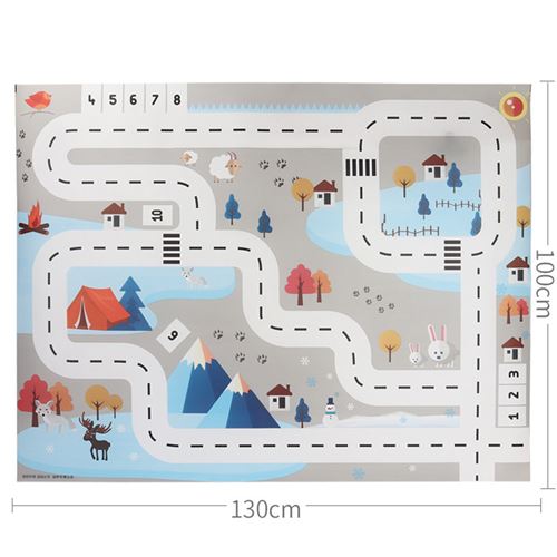 Grand tapis de jeu pour enfants 81,3 x 132,1 cm avec dos antidérapant,  tapis de jeu pour la vie urbaine pour jouer avec un jouet en voiture, aire  de