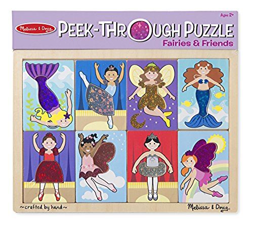 Melissa Doug Fairies and Friends Peek-Through Wooden Puzzle (8 pcs)