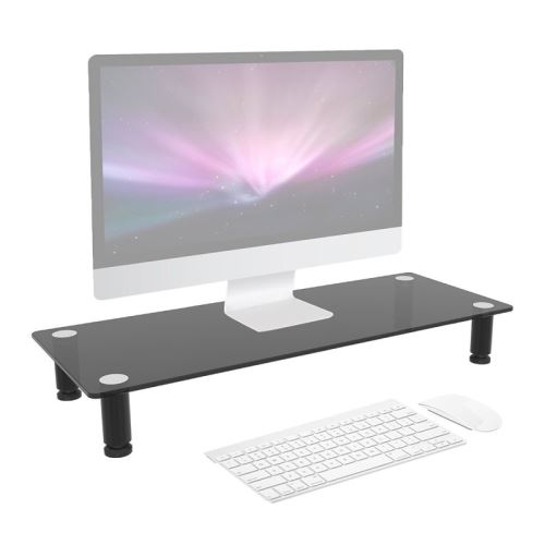 Duronic DM052-4 Réhausseur d'écran / Support en verre pour écran d'ordinateur ou ordinateur portable ou écran TV (70 x 24 cm)