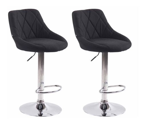 CLP Lot de 2 tabourets de bar Lazio tissu , Noir