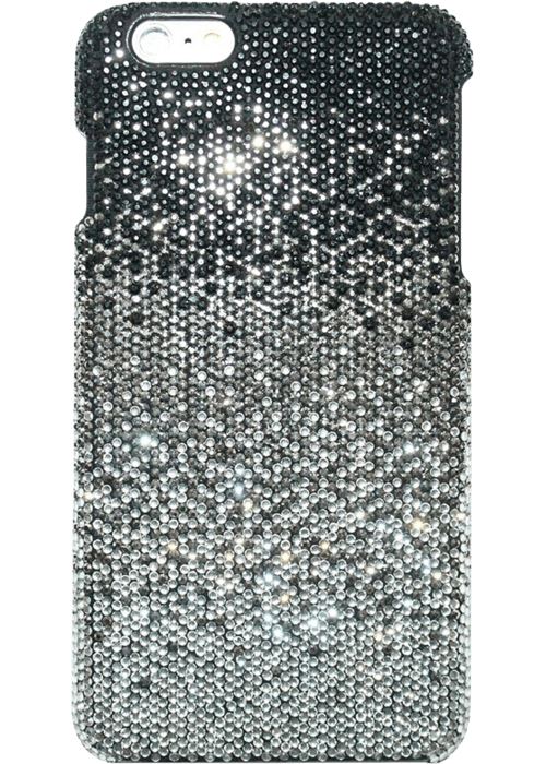 (P) Coque pour Apple iPhone 6 Plus/6s Plus, Strass Noir et Blanc