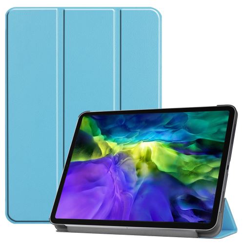Etui en PU + TPU style simple avec support tri-pliure bleu clair pour votre Apple iPad Pro 11 pouces (2020)