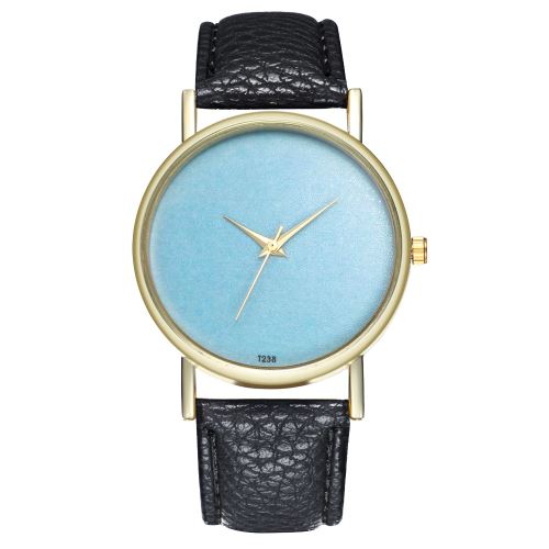 Bracelet en cuir de style classique simple hommes suisses dames regarder tendance tendance montre à quartz T238-Anoir