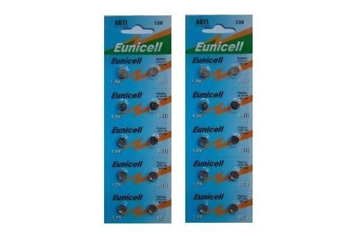 EUNICELL - Lot de 20 PILES AG11 362 361 LR721 SR721 SR721SW sr720 SR58