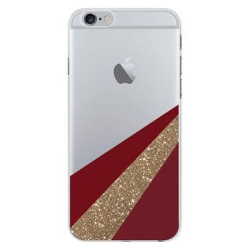 Coque semi-rigide transparente On the line rouge pour iPhone SE (2020)/8/7/6S/6