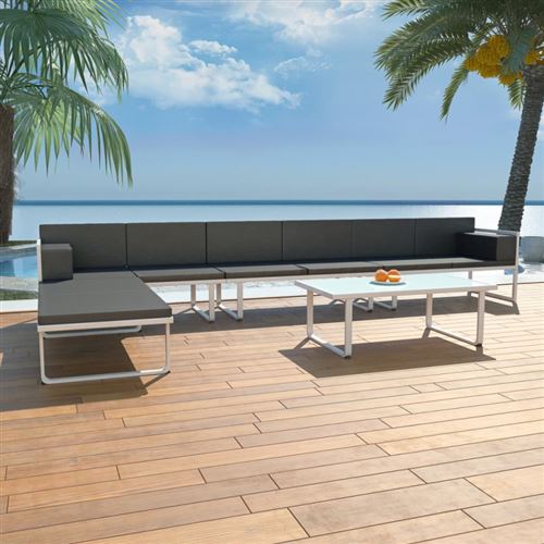 Vidaxl Noir Salon De Jardin Aluminium 5 Pieces 4 Personnes