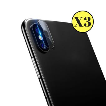 Lot de 3 Verres Trempé Protection Caméra pour Apple iPhone X / iPhone XS / iPhone XS MAX - Film Protecteur Lentille Appareil Photo Arriere - 1
