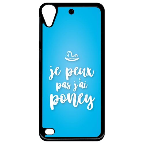 Coque htc desire 630 je peux pas jai poney fond bleu