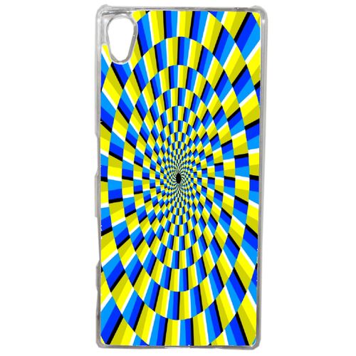Coque Effet D'optique Jaune Et Bleu Compatible Sony Xperia Z4 Transparent