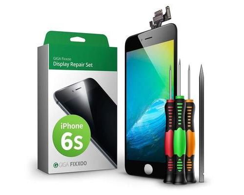 GIGA Fixxoo iPhone 6s Remplacement d'écran Kit Complet LCD Noir; avec vitre d'écran Tactile Rétina, Caméra et Capteur de Proximité