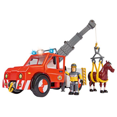 Pompier Sam Phoenix camion grue avec cheval