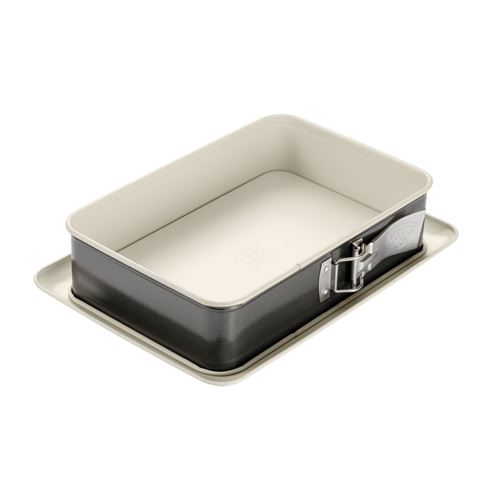 Dr. oetker 4860 petit moule à charnière rectangulaire de pâtisserie trend, acier inoxydable, crème anthracite, 28 x 18 x 7 cm
