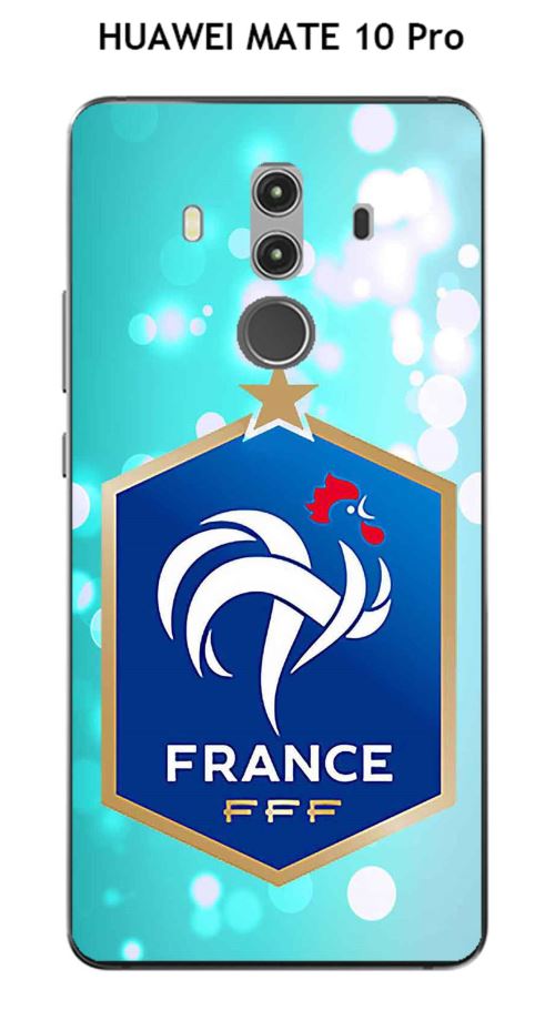 Coque HUAWEI MATE 10 Pro design Foot France fond bleu