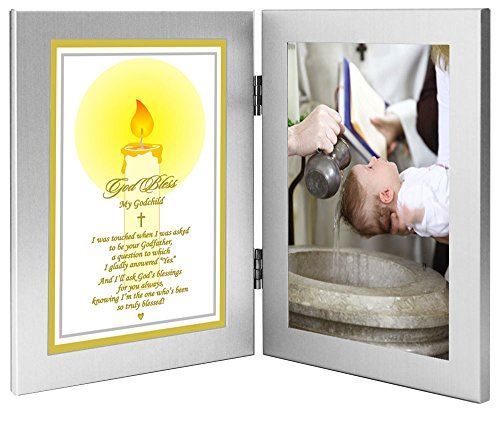 Cadeau de baptême ou de baptême de filleul du parrain «Souvenir de baptême de fillette» Room for Photo