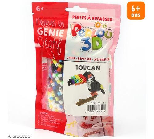 Kit Perles à repasser Perlou 3D - Toucan