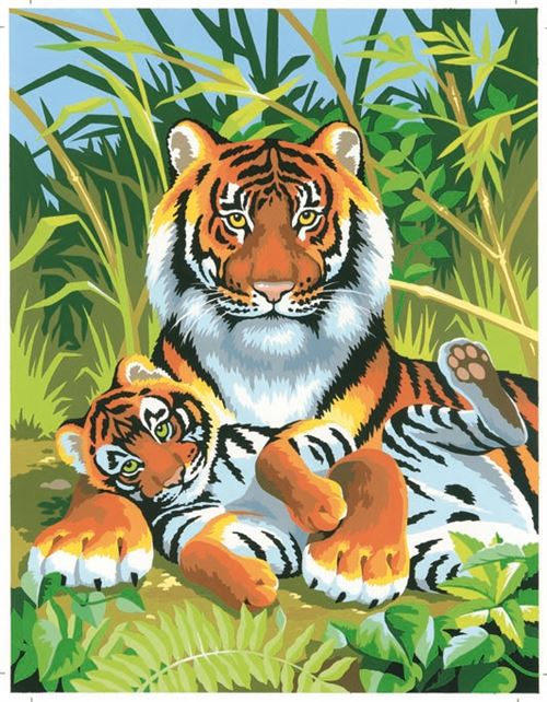 Tableau Peinture Au Numero Pour Enfant Tigres Ksg Peinture Achat Prix Fnac