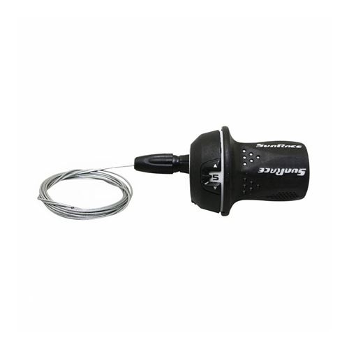 Manette vtt p.tournante 5v. sunrace shifter droite indexee comp.shimano m20