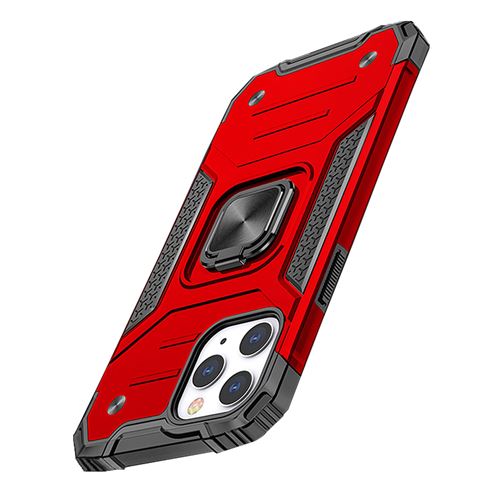 Housse de protection en TPU avec support de bague magnétique pour iPhone 12 Pro Max 6,7” - Rouge
