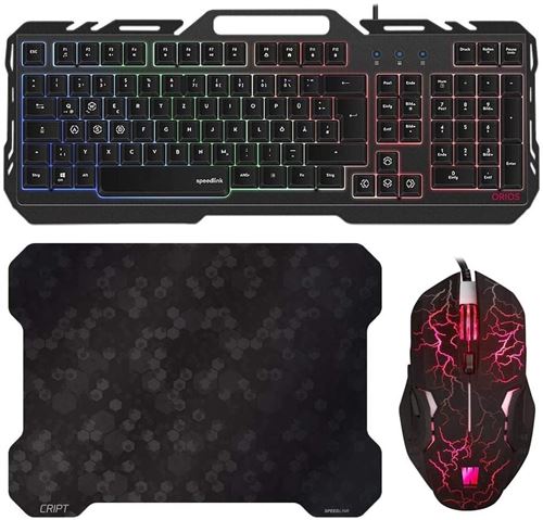 pack clavier souris tapis gamer orios wasdkey compatible ps4, ps3 et xbox one