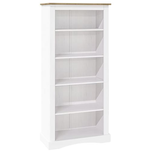 vidaXL Boekenkast 5 schappen 81x29x170 cm grenenhout Corona-stijl wit