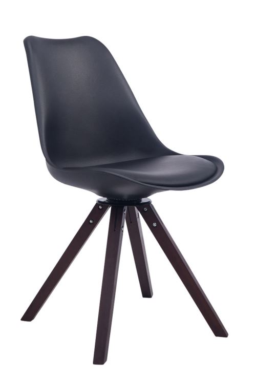 Chaise de salle à manger Troyes Pivotante Piétement en Forme Carrée , Noir /Noyer