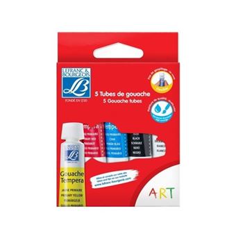 Boîte de 5 Tubes de gouache Lefranc Bourgeois 10 ml