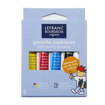 Boîte de 5 Tubes de gouache Lefranc Bourgeois 10 ml
