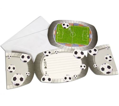 Folat invitations football junior carton 17 cm 8 pièces