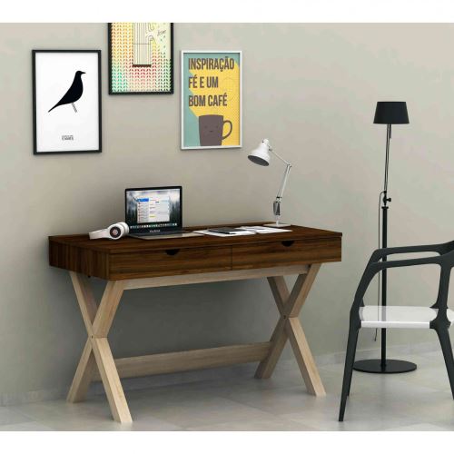 Bureau en bois avec 2 tiroirs - BU4022