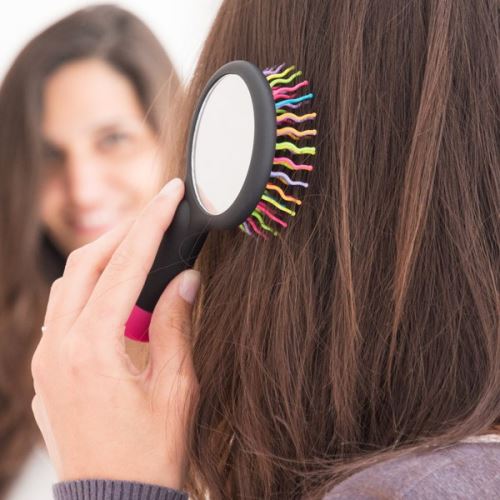 Brosse à Cheveux en plastique Arc-en-ciel avec Miroir - Soins du cheveux